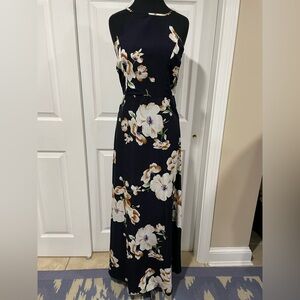 Anself Floral Sleeveless Maxi Dress Sz S